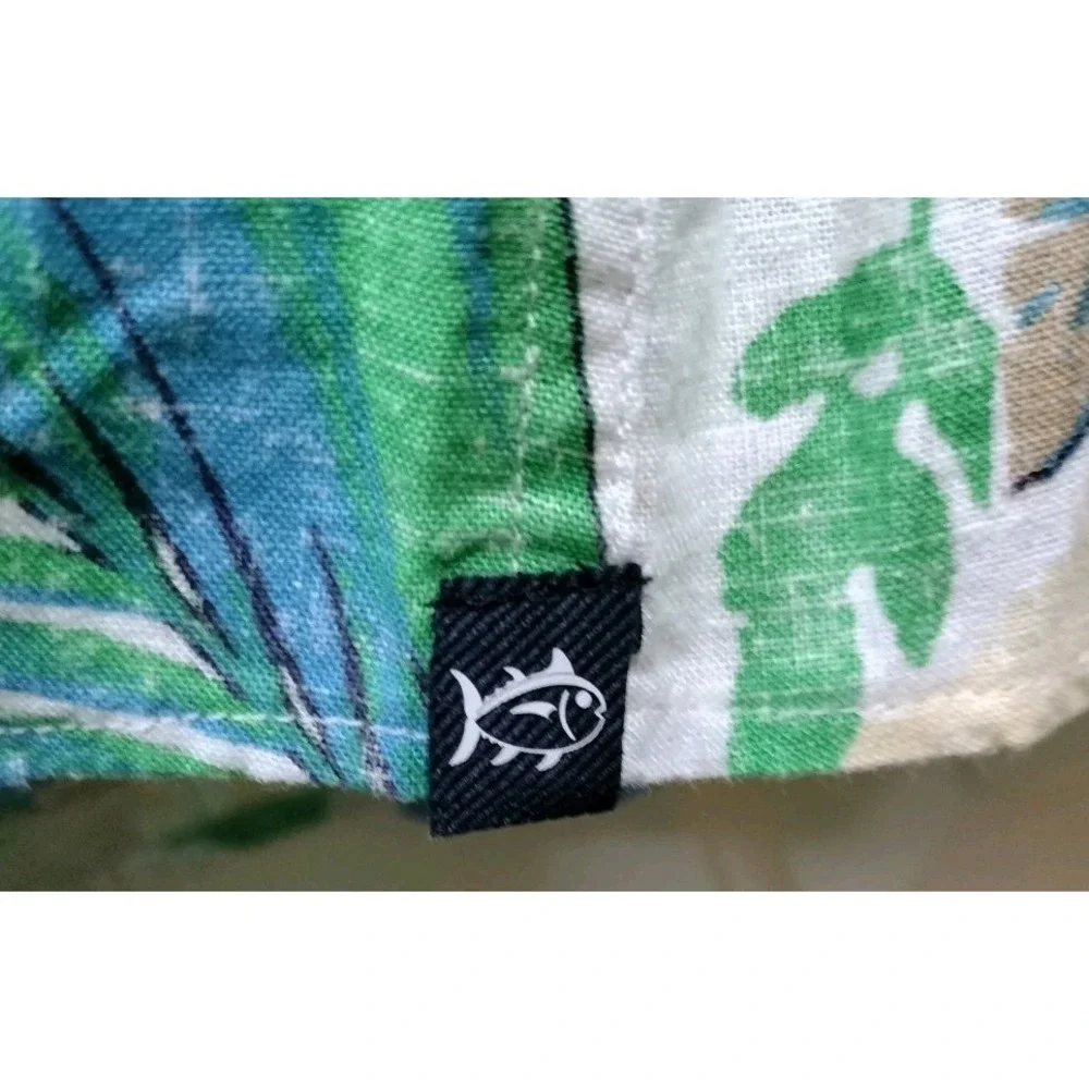 NWT Southern Tide Paradise Palms Linen Blend Sport Shirt XXL Tropical Vacation - Picture 9 of 14